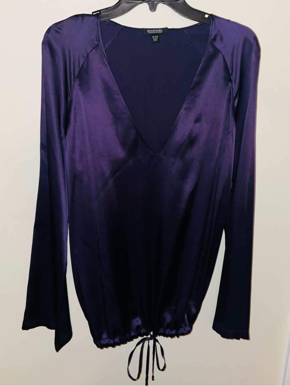 Emanuel Ungaro Satin Long-Sleeve Blouse